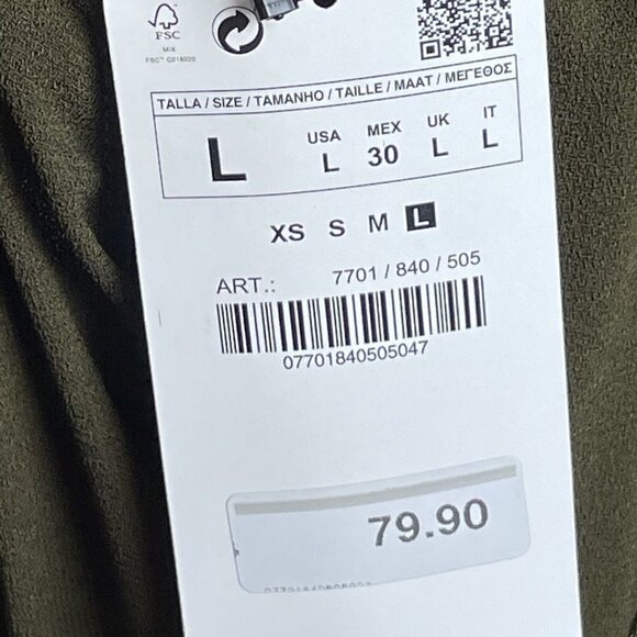 NWT‎ Zara Sleeveless Cropped Jumpsuit Racerback Pockets Green Back Zip Size L - Picture 10 of 12